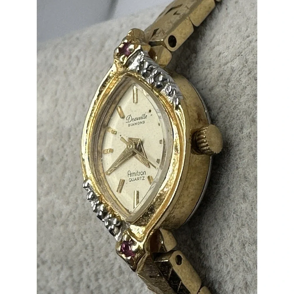 Armitron Deauville Diamond Ruby New Battery Ladies‎ Watch 16MM 5.75